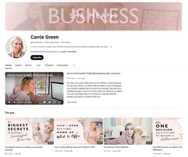 Carrie Green YouTube