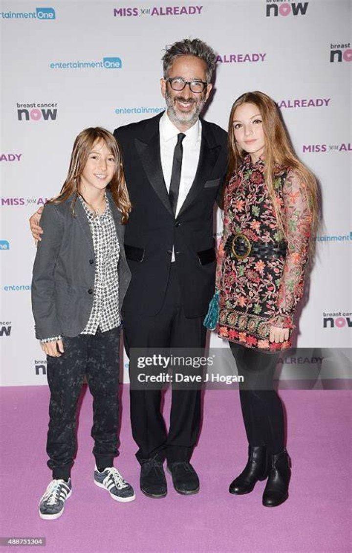 David Baddiel and daughter Dolly Loveday ride a camel Russell Brand