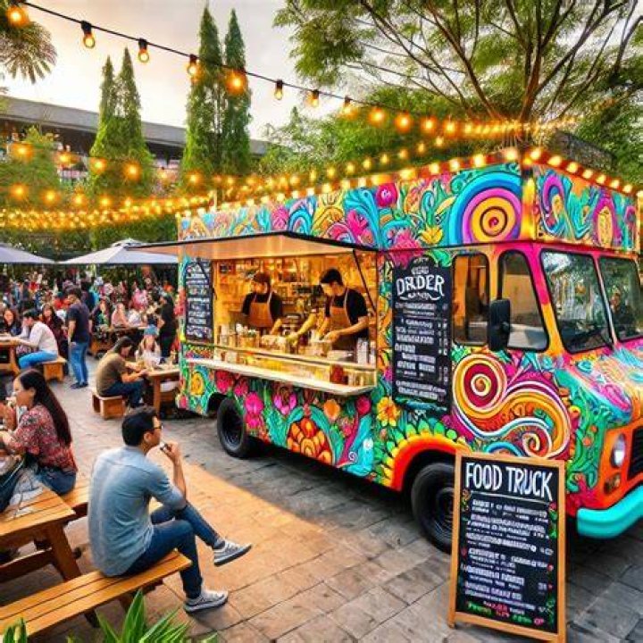FOOD TRUCK IDEAS A COLORFUL AND FESTIVE WOODSTOCK INSPIRED WEDDING