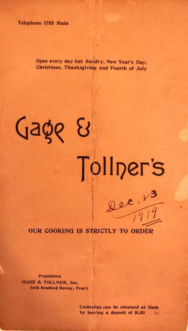 Gage & Tollner Through the Years, Via Its Menus &mdash; Resy Right This Way