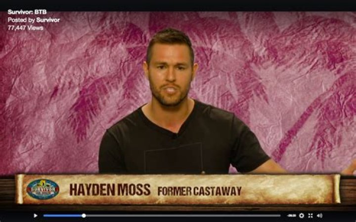 Hayden Moss on Survivor live!! since he was asked back for this he