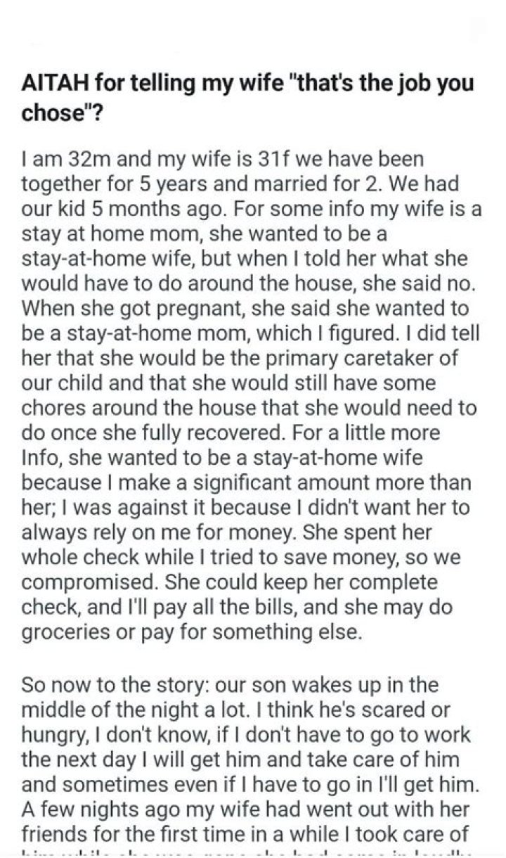 &ldquo;AITA For Telling My Wife My Job Has To Come Before Hers?&rdquo; in 2022