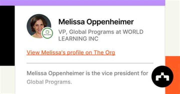 Melissa Oppenheimer World Learning Inc.