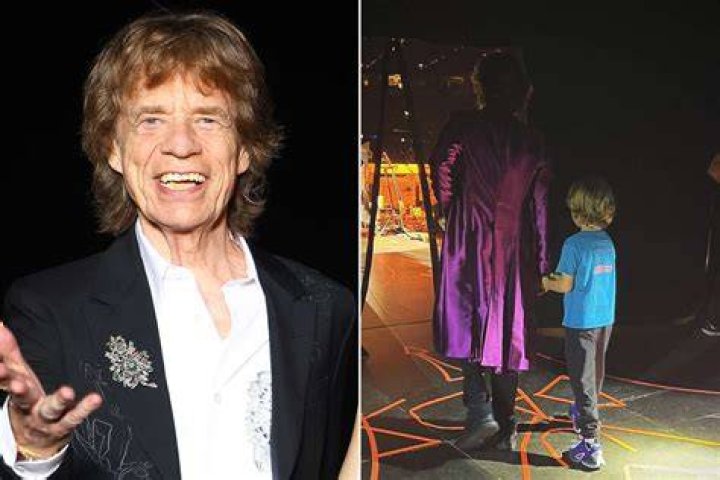Mick Jagger poses with his four sons to ring in his 75th birthday