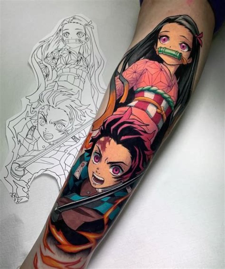 New Demon Slayer tattoo done by Logan Mcgibbony at Envisions Ink in
