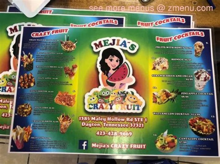 Online Menu of Mejias Crazy Fruit Restaurant, Dayton, Tennessee, 37321