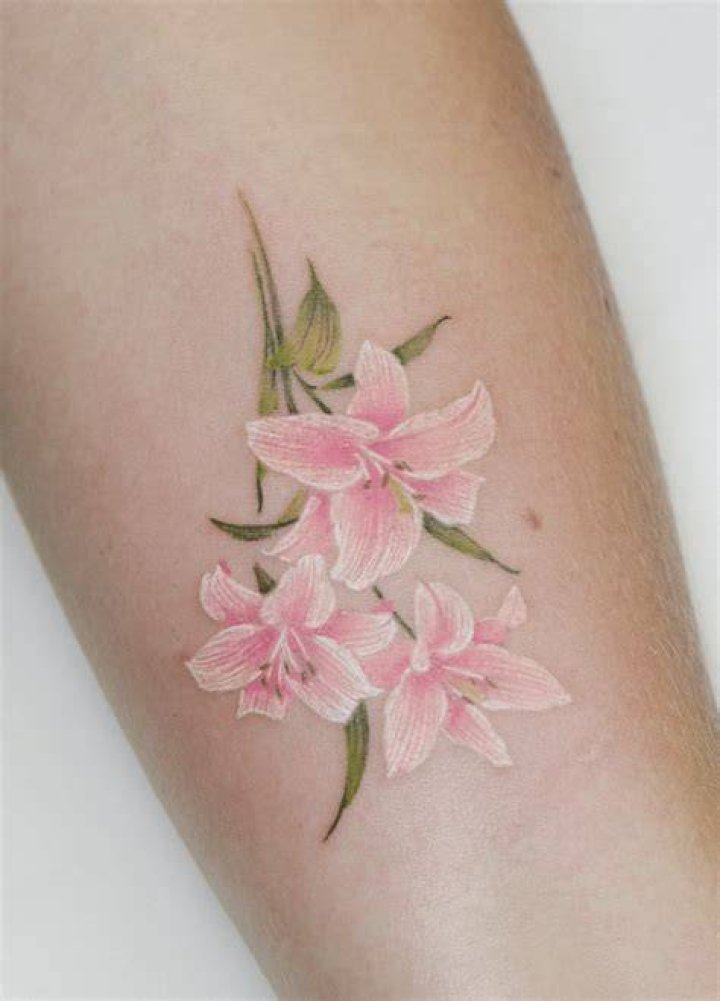 Pink Flower Tattoo on Thigh Best Tattoo Ideas Gallery