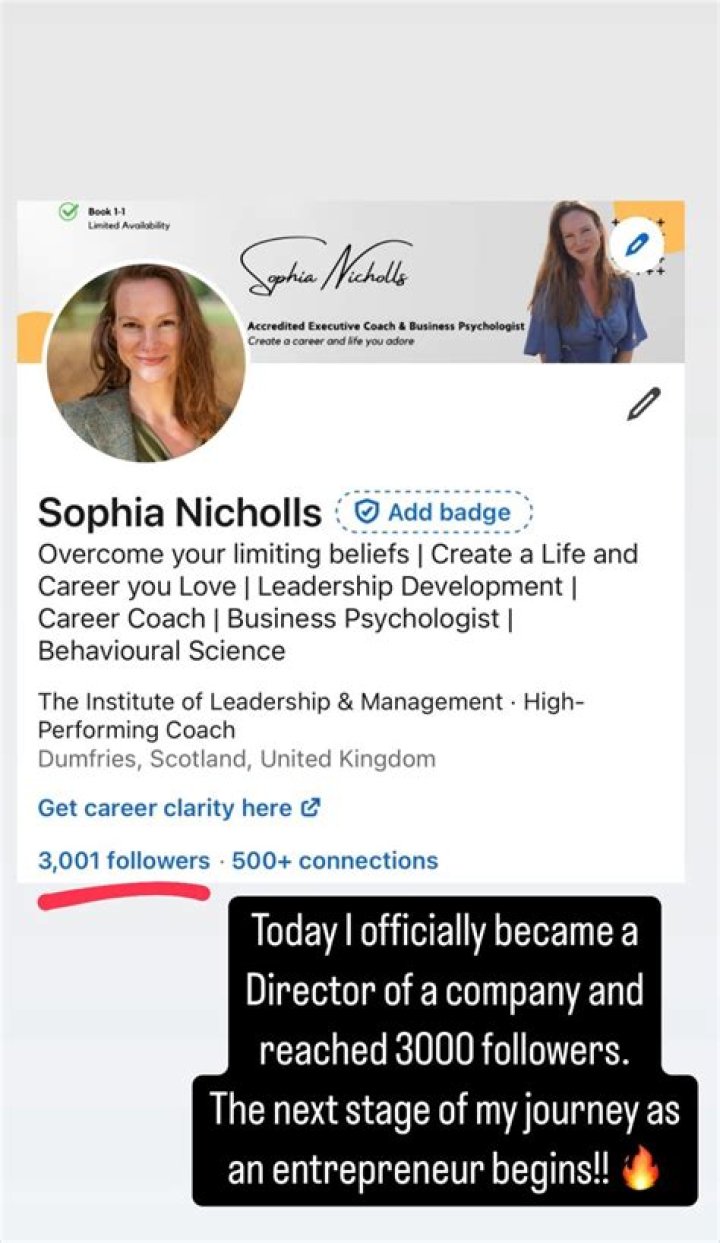 Sophia Nicholls and her journey which led to receiving Outstanding